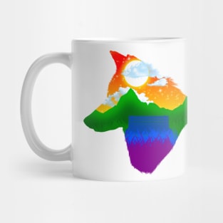 Rainbow pride wolf Mug